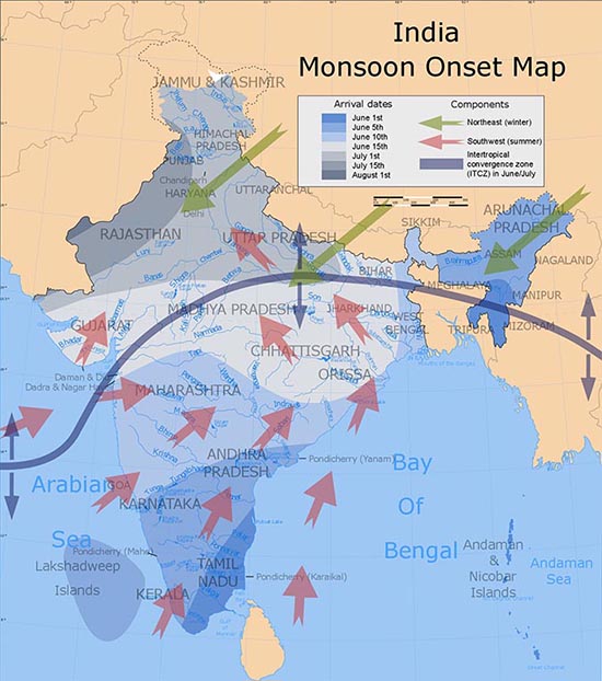 India monsoon map