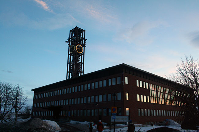 The ugly clocktower everyone in Kiruna seems to hate