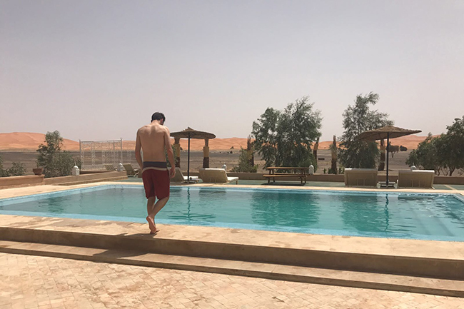 Pool chill in Merzouga, Morocco