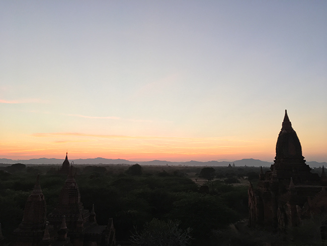 Sunset in Bagan, Myanmar.