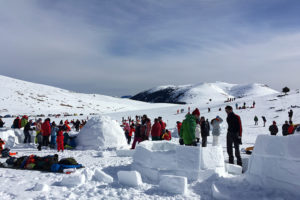 Igloo building contest in the Pyrenees